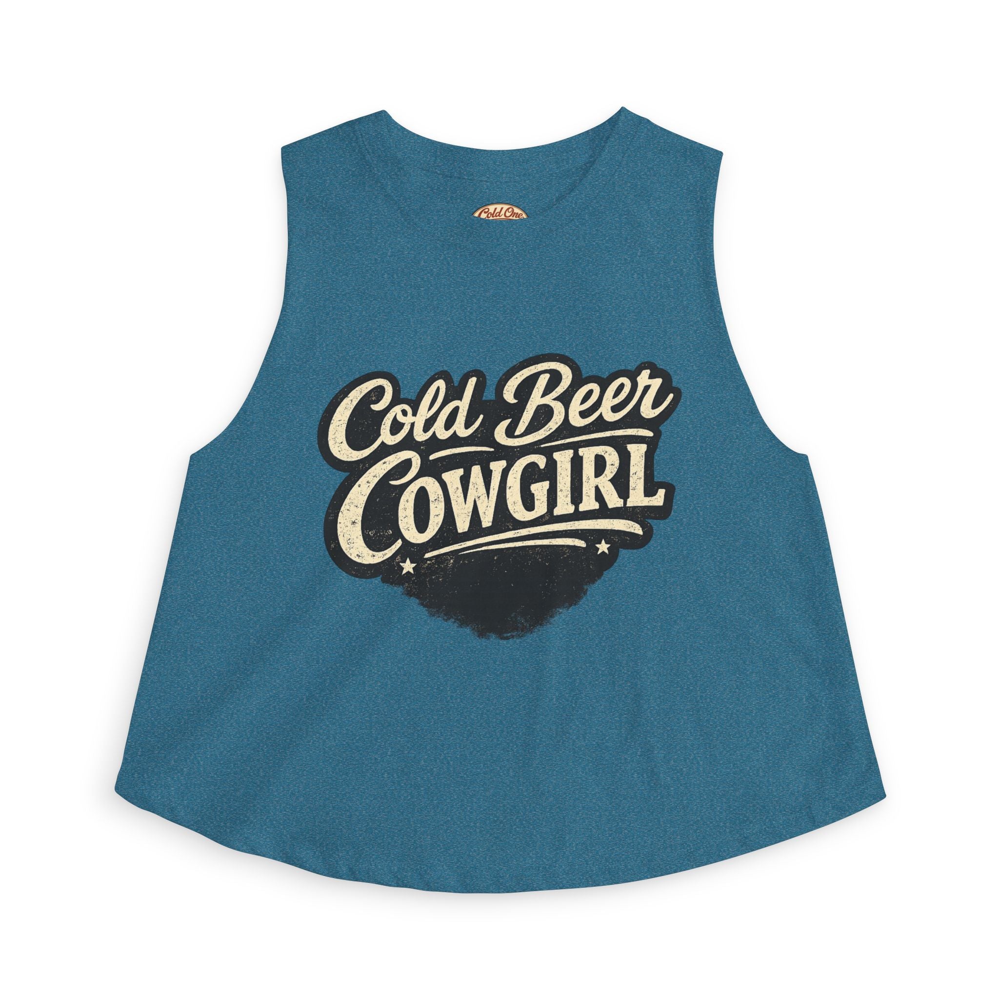 Cold Beer Cowgirl Women's Crop Top – Retro Country Graphic Tank