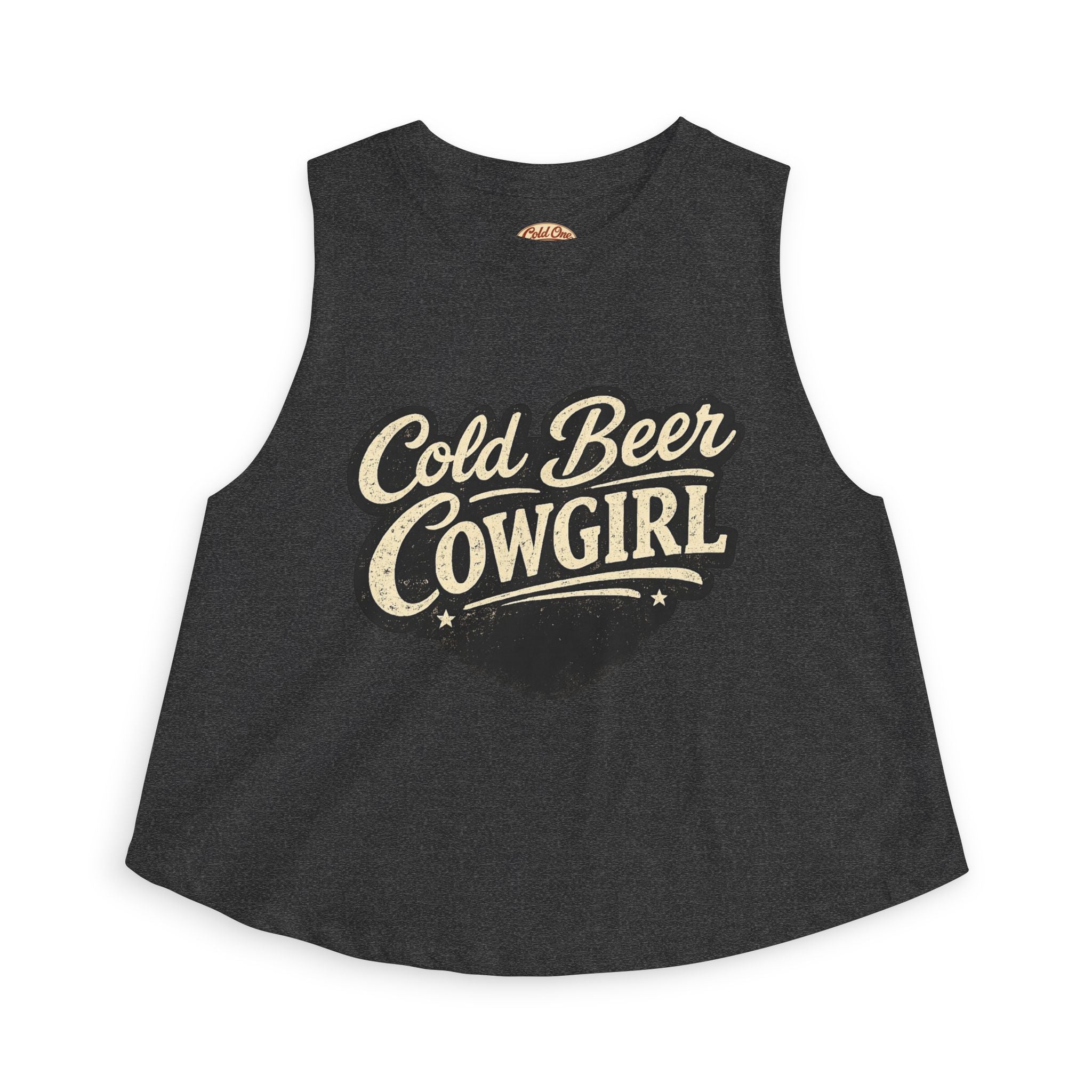 Cold Beer Cowgirl Women's Crop Top – Retro Country Graphic Tank