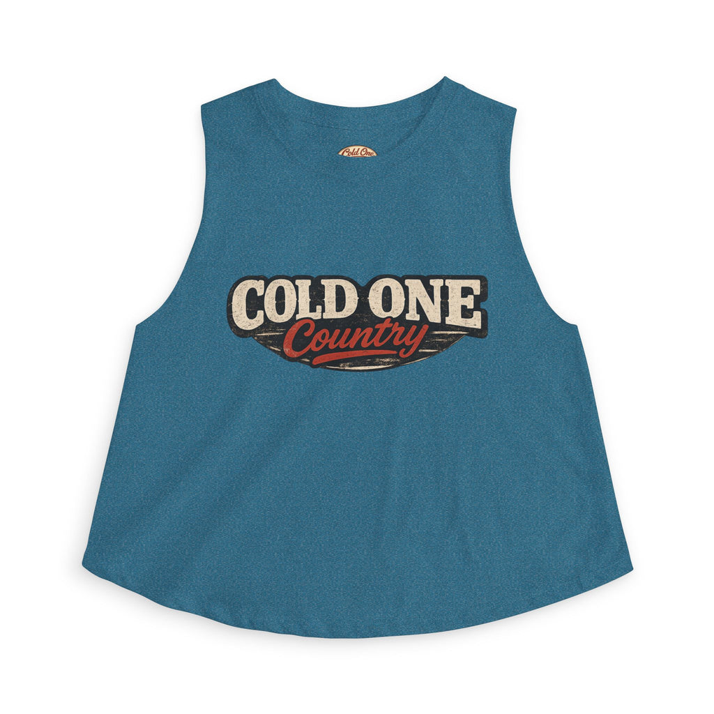 Cold Beer Cowgirl Women's Crop Top – Retro Country Graphic Tank