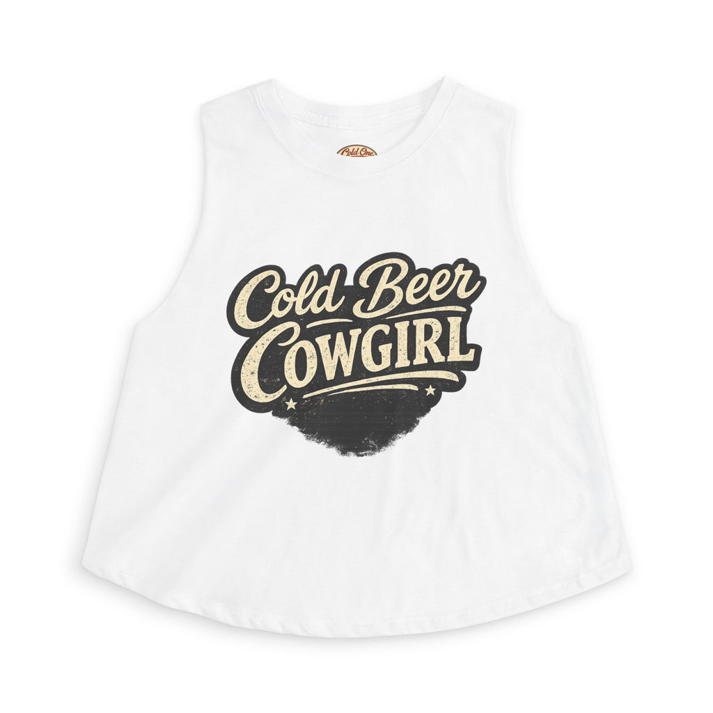 Cold Beer Cowgirl Women's Crop Top – Retro Country Graphic Tank