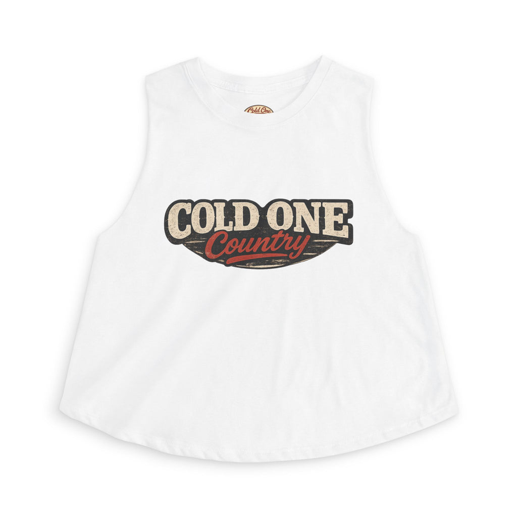 Cold Beer Cowgirl Women's Crop Top – Retro Country Graphic Tank
