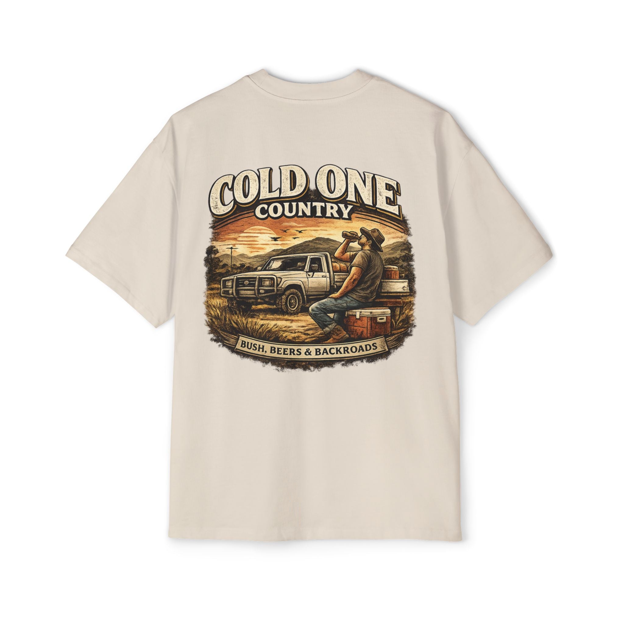 Cold One Country Tee — Men's Vintage Pickup & Beer Graphic T-Shirt
