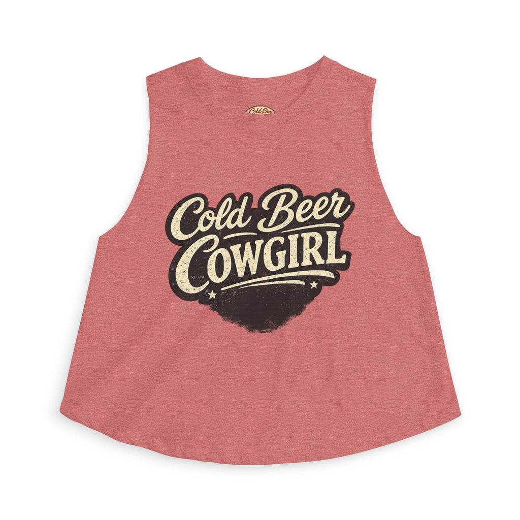 Cold Beer Cowgirl Women's Crop Top – Retro Country Graphic Tank