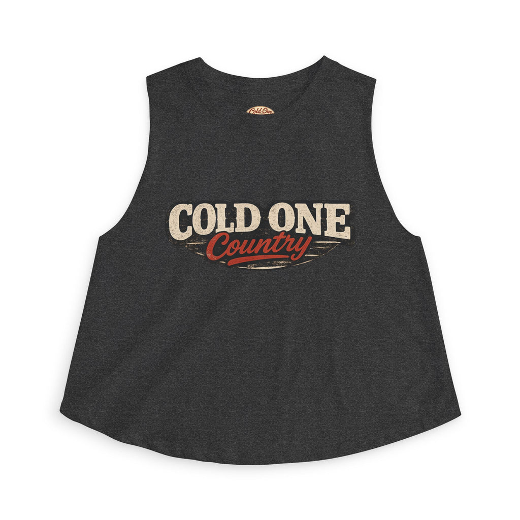 Cold Beer Cowgirl Women's Crop Top – Retro Country Graphic Tank