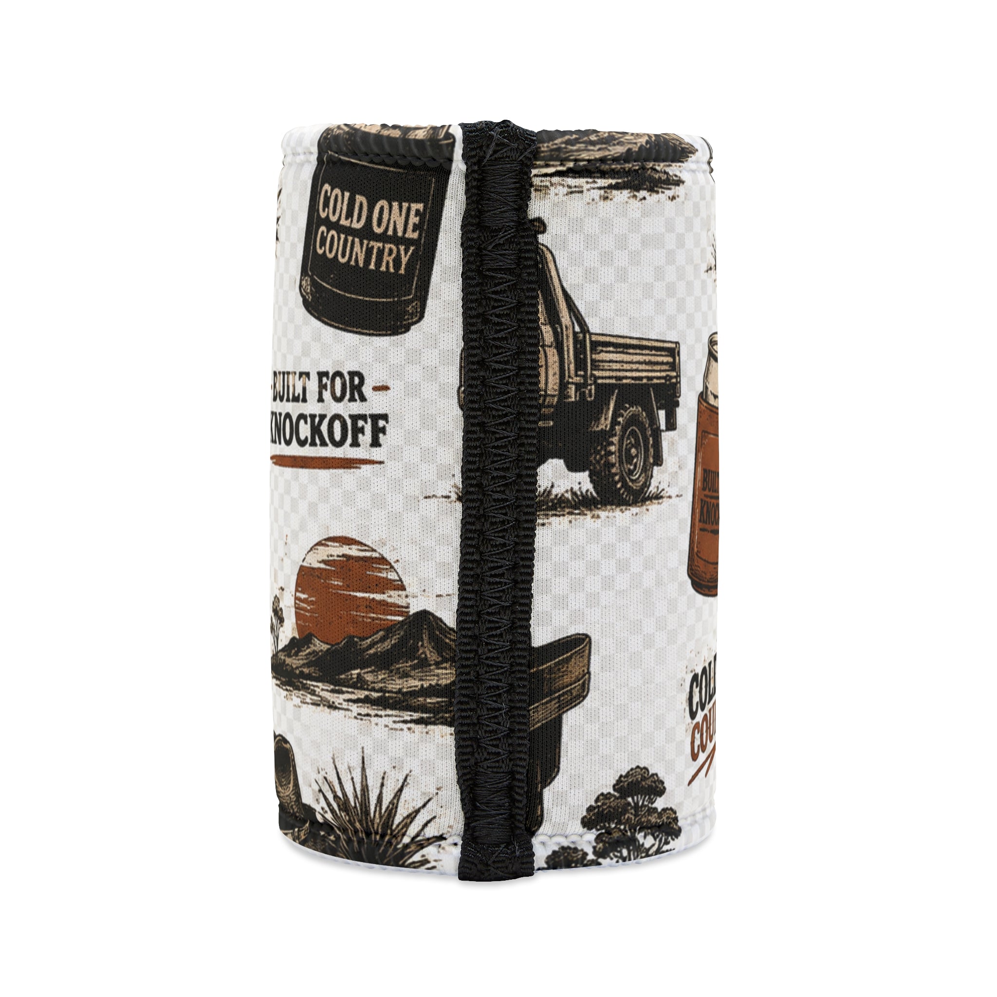 Cold One Country Stubby Cooler – Insulated Beer Can Koozie with Outdoor Truck & Cooler Design