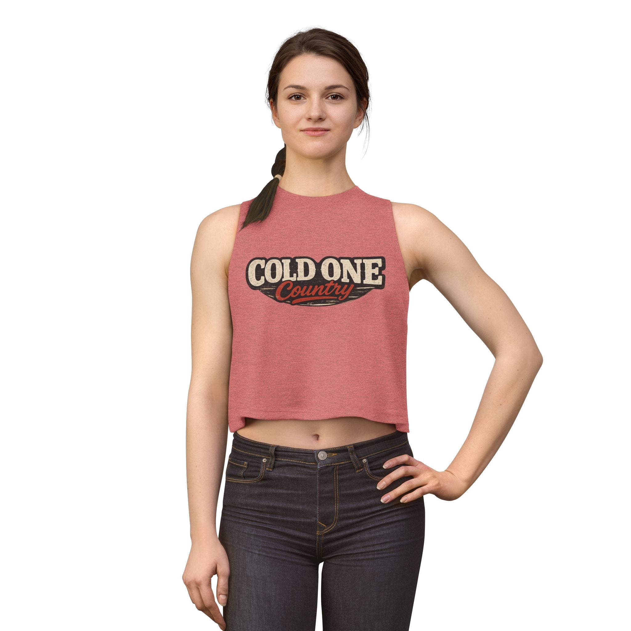 Cold Beer Cowgirl Women's Crop Top – Retro Country Graphic Tank