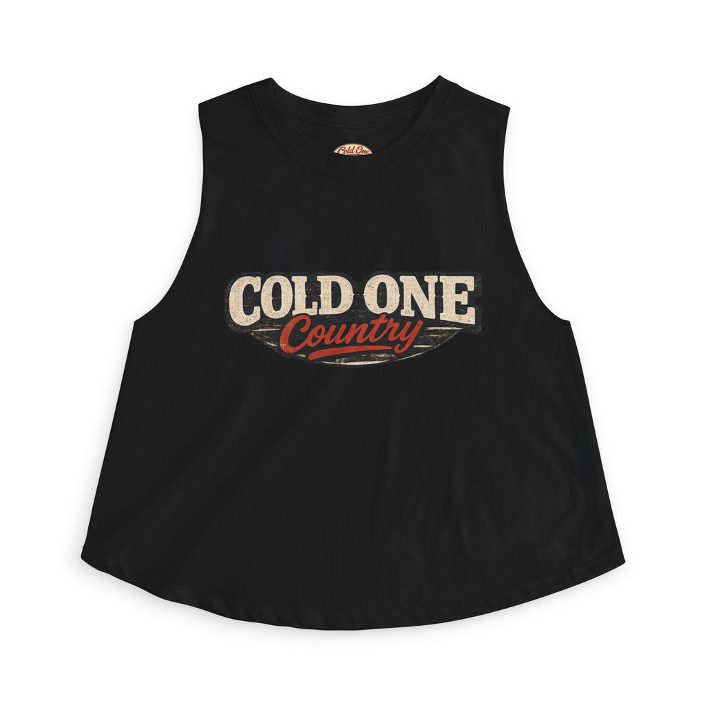Cold Beer Cowgirl Women's Crop Top – Retro Country Graphic Tank